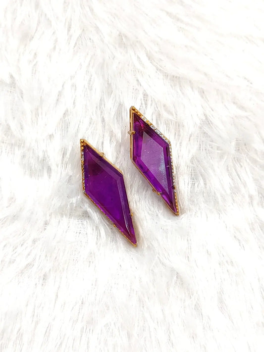Diamond Prism Stud Earrings – Bold & Elegant Statement Sparkle Emporium