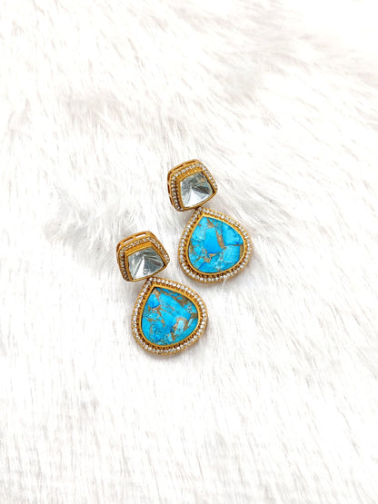 Premium Abstract Doublet Polki Earrings