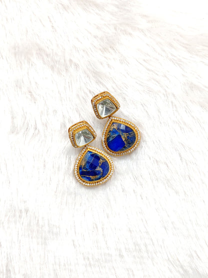 Premium Abstract Doublet Polki Earrings