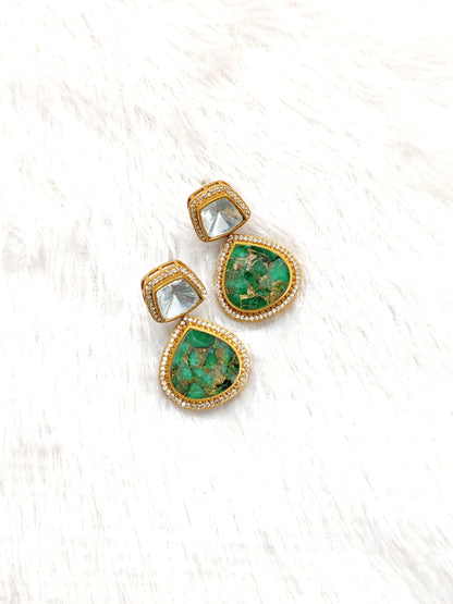 Premium Abstract Doublet Polki Earrings