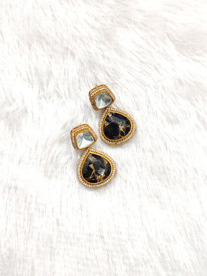 Premium Abstract Doublet Polki Earrings